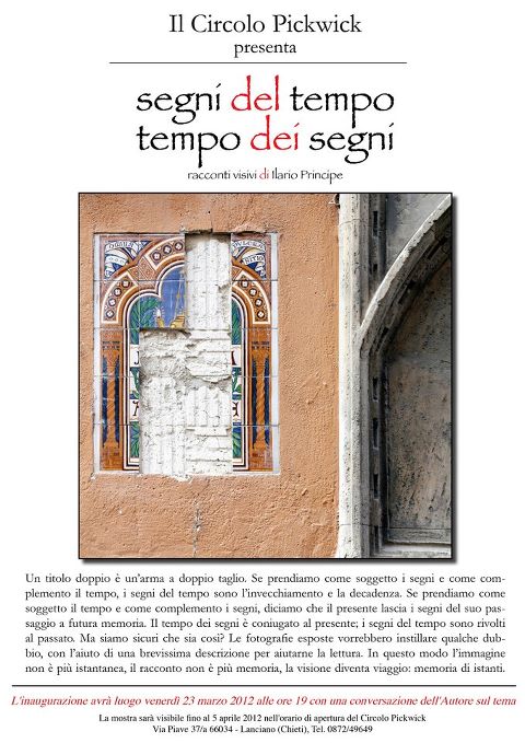 LANCIANO. RACCONTI VISIVI DI ILARIO PRINCIPE: SEGNI DEL TEMPO – TEMPO DEI SEGNI