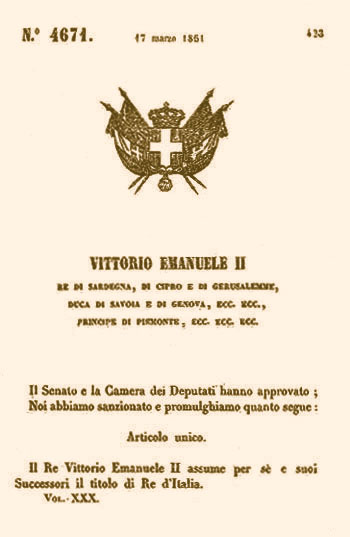 17 marzo 1861 Vittorio Emanuele II assume il titolo di “Re d’Italia”. Una grande festa nazionale?