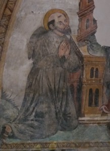 San Francesco in adorazione, affresco del 1568