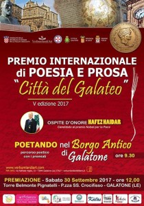 Premio speciale della Critica allo scrittore Goffredo Palmerini, per “L’Italia nel cuore”  Il riconoscimento il 30 settembre, a Galatone, nell’ambito del Premio letterario “Città del Galateo”