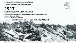 1917: la rinascita di una nazione. Convegno nel centenario della battaglia di Caporetto.