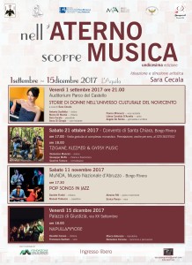 “Nell’Aterno scorre Musica” – festival. tre appuntamenti tra musica klezmer, cantautorato e canzone napoletana.