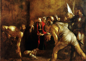 caravaggio, seppellimento di santa lucia (particolare)