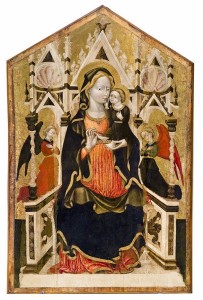 Alta Madonna in trono con Bambino e angeli.