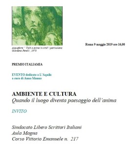 A Roma, il 9 Maggio, Premio ITALIAMIA e convegno per L’Aquila, scrigno d’Arte nell’Europa della Cultura.