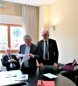 da destra il Segretario Generale Uspi Francesco Saverio Vetere e don Giorgio Zucchelli riconfermato alla presidenza Uspi per il triennio 2019 - 2021, 