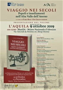 “VIAGGIO NEI SECOLI”   PER CONOSCERE POPOLI E INSEDIAMENTI NELL’ALTA VALLE DELL’ATERNO  E PER AMMIRARE LA FIBULA DI PIZZOLI, PREZIOSO REPERTO IN BRONZO DEL SEC. VIII a.C.