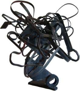 “L'itinerario”, scultura in ferro di Alberto Baumann. 1987 - H.70cm.-L.71cm.