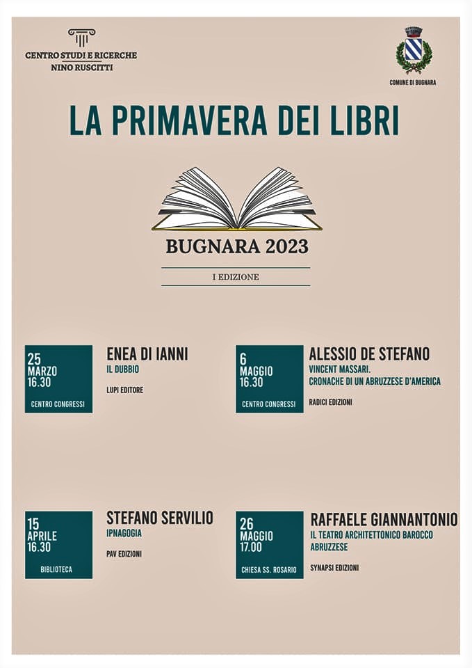 BUGNARA: AL VIA LA PRIMAVERA DEI LIBRI