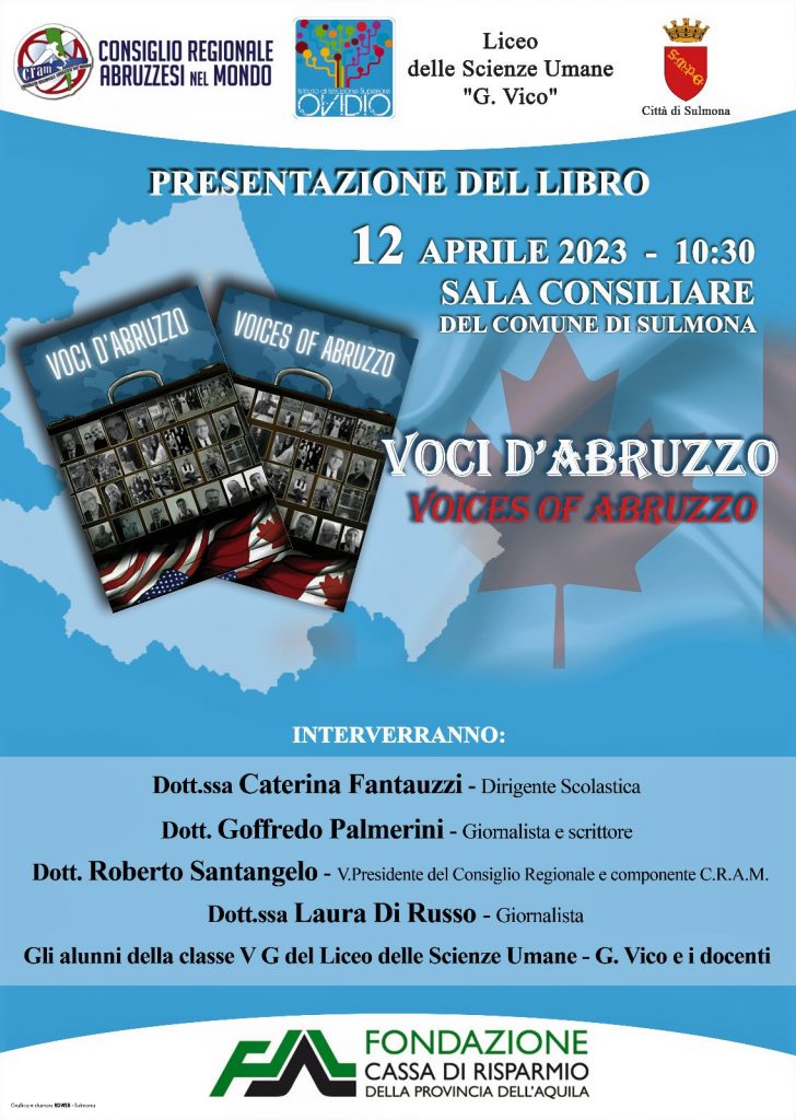 “VOCI D’ABRUZZO”, EMIGRATI IN USA E CANADA RACCONTATI DA STUDENTI DEL LICEO G.VICO