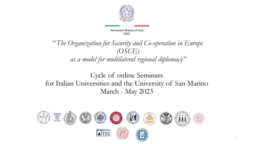 Da Vienna un ciclo di Seminari sull’OSCE per le Università italiane