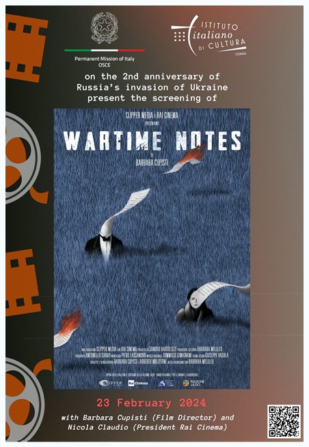 Proiezione del film-documentario “Wartime Notes” di Barbara Cupisti 
